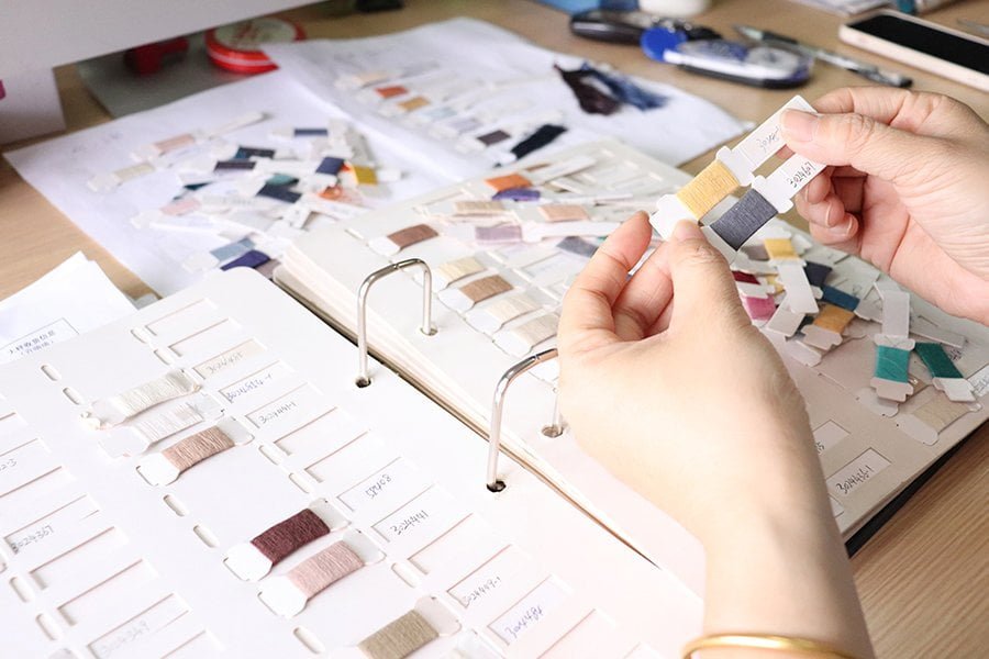 Tiecoco facility -- color-matching process for custom woven ties and neckwear