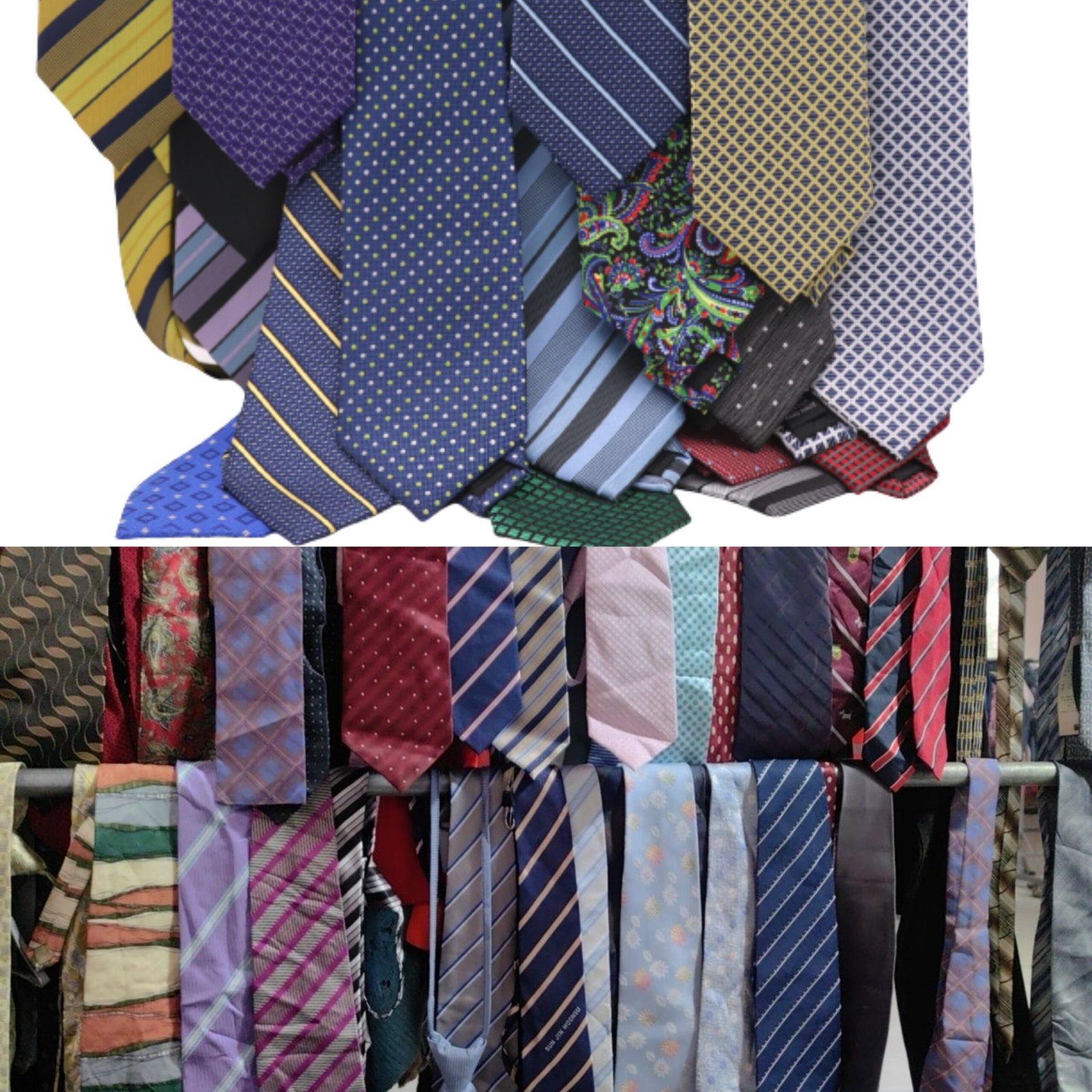 A side-by-side comparison of a high-quality tie and a low-quality one